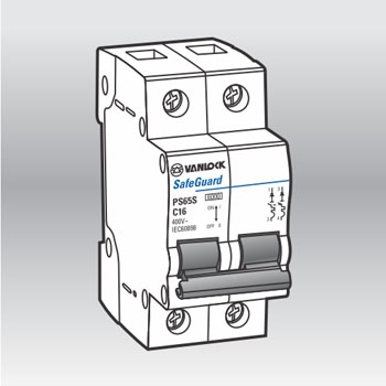 Cầu Dao MCB 2P 6kA dòng định mức 6-63A Vanlock (Sino)